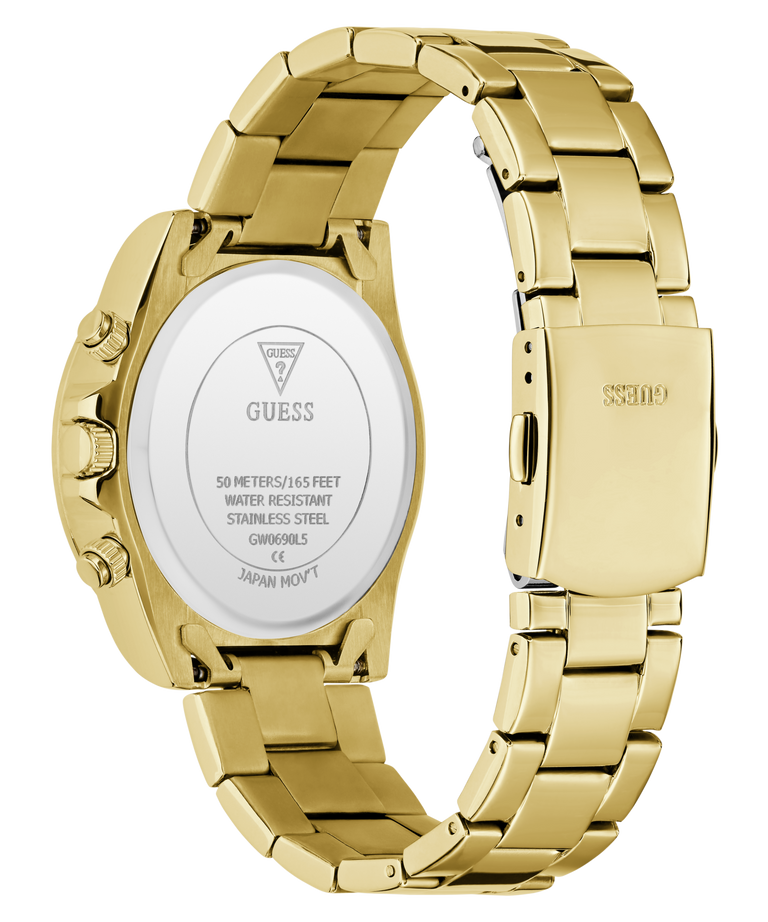 GUESS Ladies Gold Tone Multi-function Watch caseback