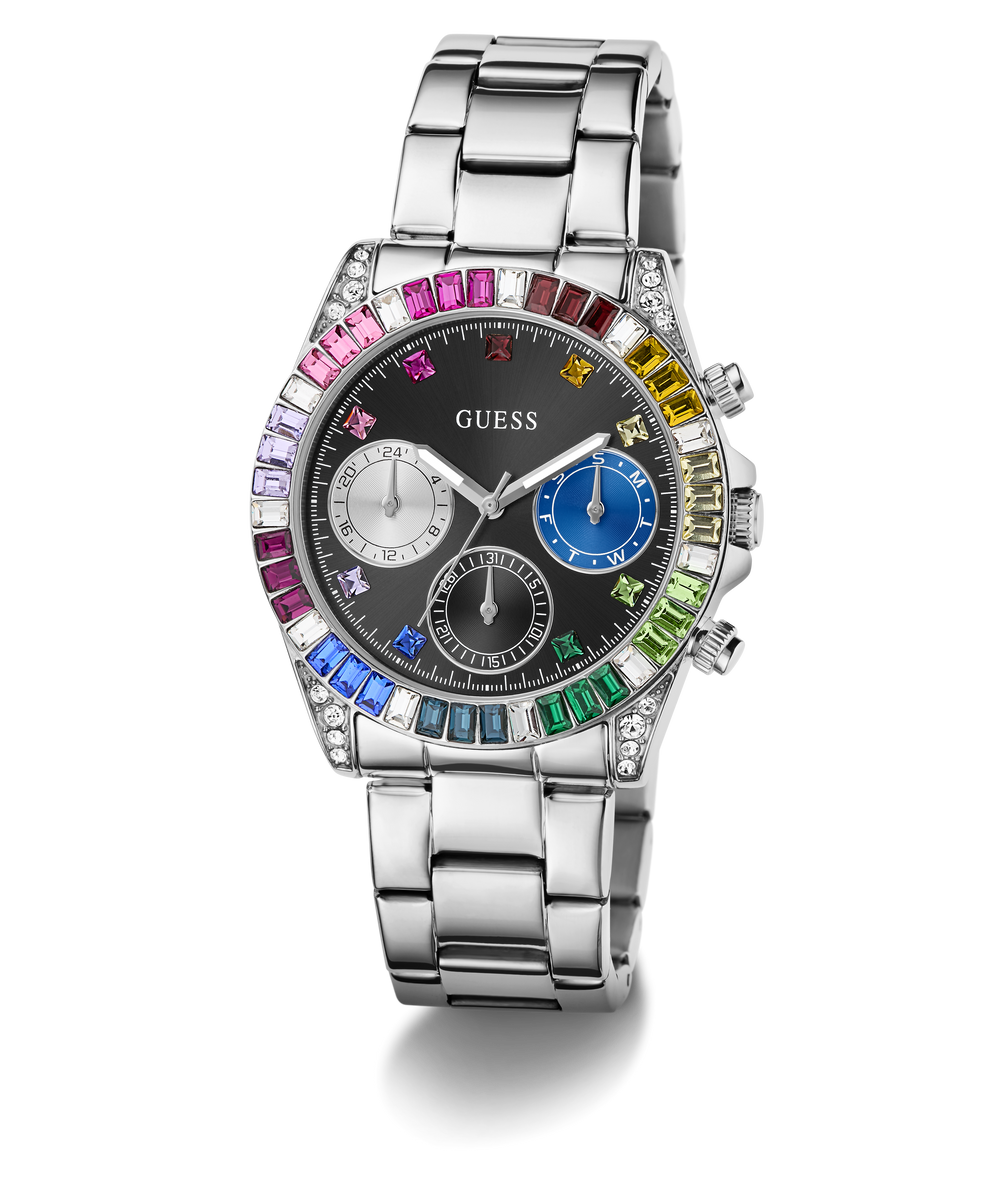 GUESS Ladies Silver Tone Multi-function Watch angle