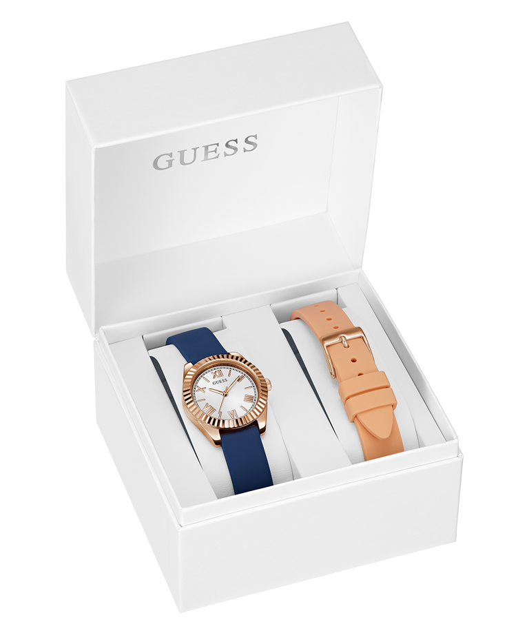 GW0692L2 GUESS Ladies Rose Gold Tone Analog Watch Box Set watches in box