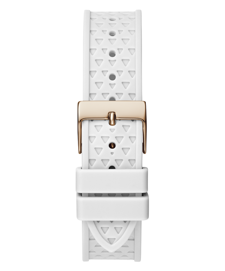 GUESS Ladies White Rose Gold Tone Multi-function Watch back view