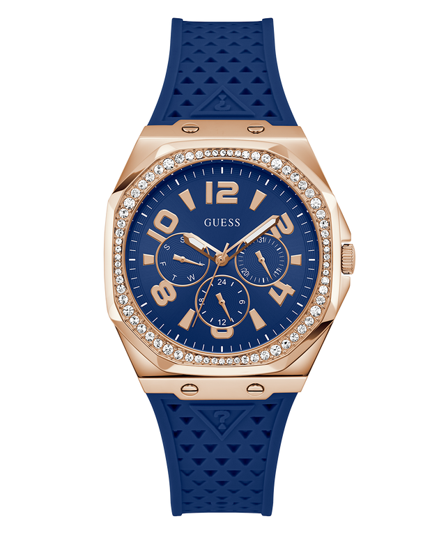 GW0694L4 GUESS Ladies Blue Rose Gold Tone Multi-function Watch