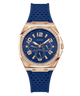 GW0694L4 GUESS Ladies Blue Rose Gold Tone Multi-function Watch