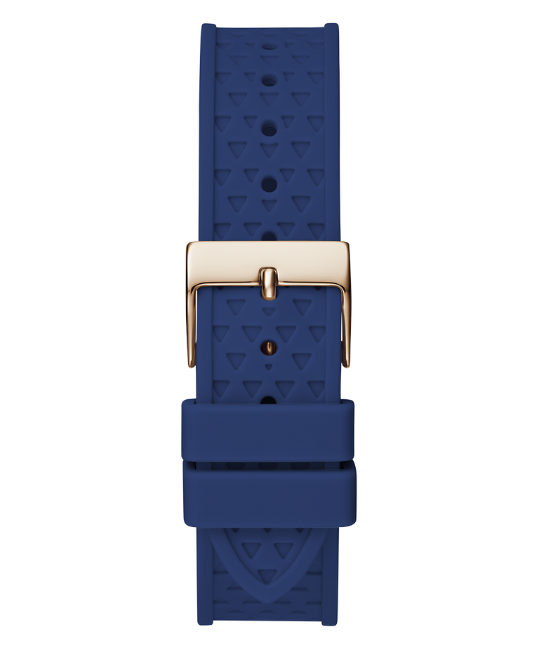 GW0694L4 GUESS Ladies Blue Rose Gold Tone Multi-function Watch back view