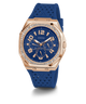 GW0694L4 GUESS Ladies Blue Rose Gold Tone Multi-function Watch angle
