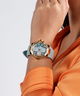 GUESS Ladies Blue Gold Tone Multi-function Watch lifestyle watch on wrist