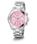 GW0696L1 GUESS Ladies Silver Tone Multi-function Watch angle 