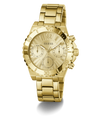 Gold watch with Guess logo on a white background