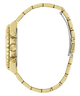 Gold watch strap on a white background