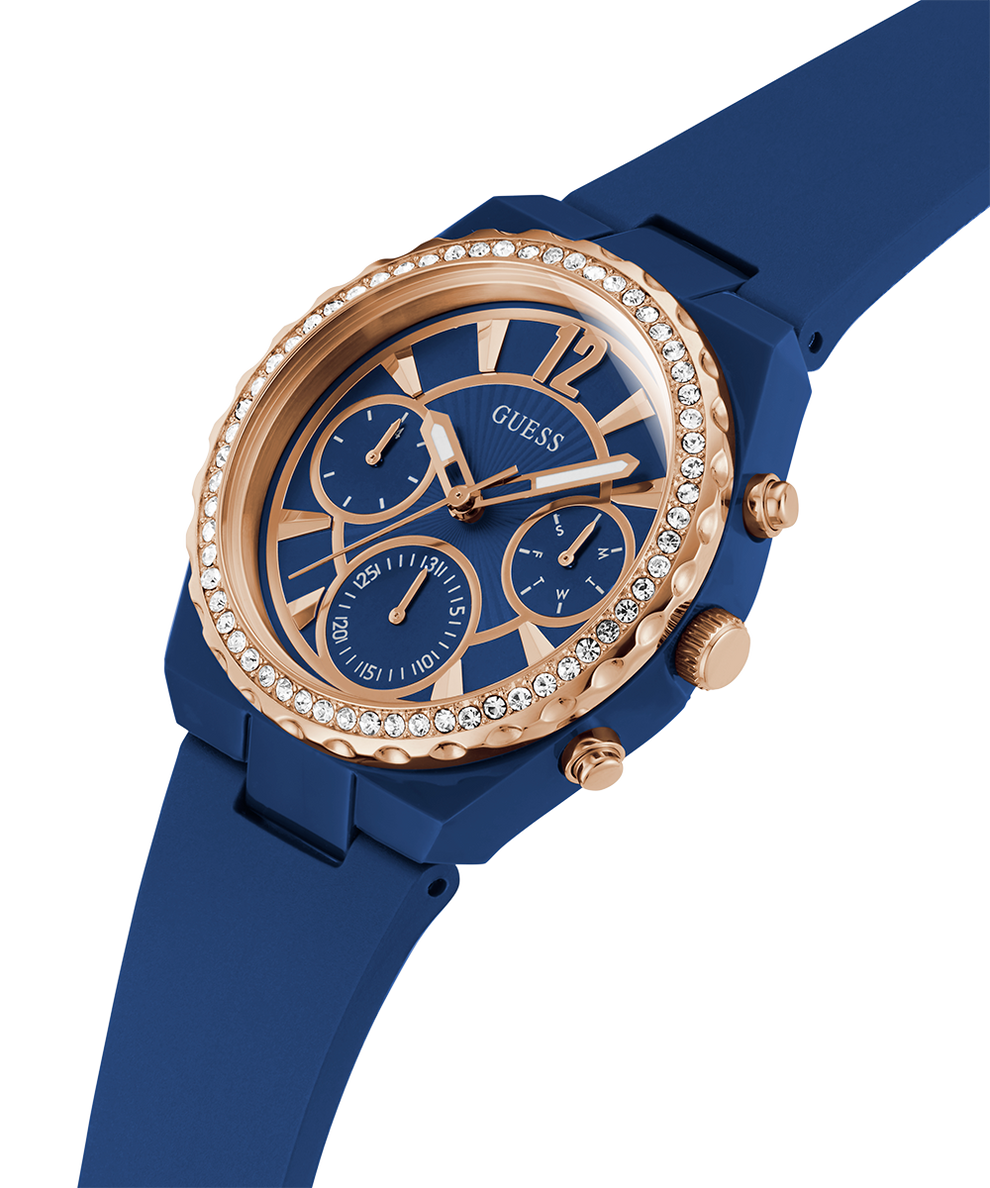 Reloj Guess Multifunción Azul Con Cristales Para Mujer Azul