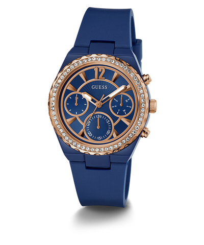 GW0697L3 GUESS Ladies Blue Multi-function Watch angle