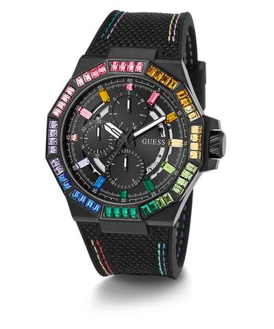 GW0701G1 GUESS Mens Black Multi-function Watch angle