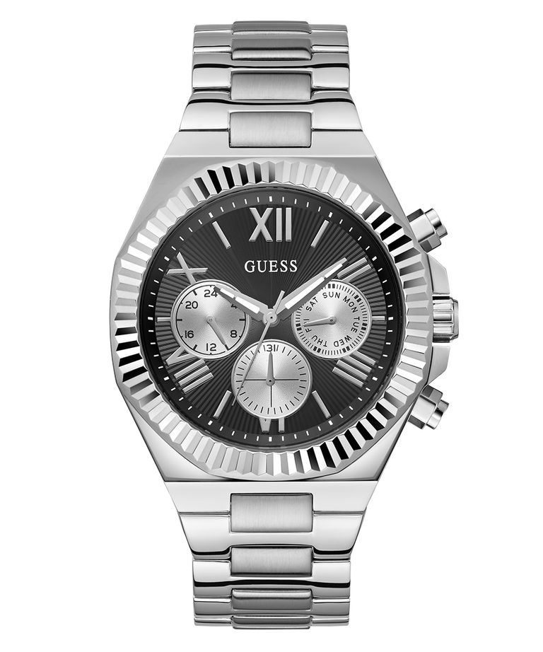 Guess Gents Equity Black Dial, Silver Tone Case & band Multi-Function Watch - GW0703G1 GUESS Guess Gents Equity Black Dial, Silver Tone Case & band Multi-Function Watch - GW0703G1 GUESS