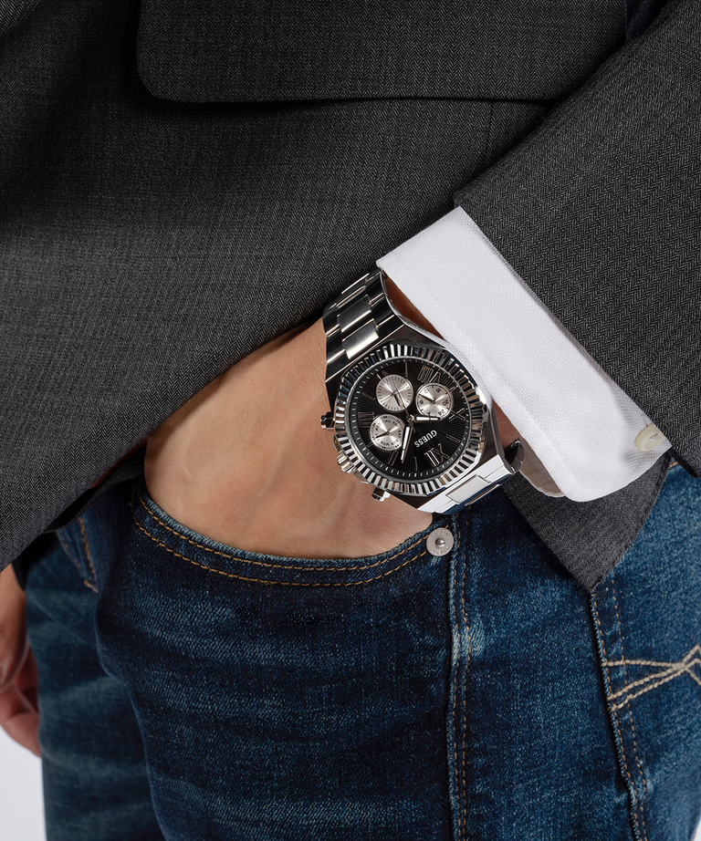 Guess Gents Equity Black Dial, Silver Tone Case & band Multi-Function Watch - GW0703G1 GUESS Guess Gents Equity Black Dial, Silver Tone Case & band Multi-Function Watch - GW0703G1 GUESS