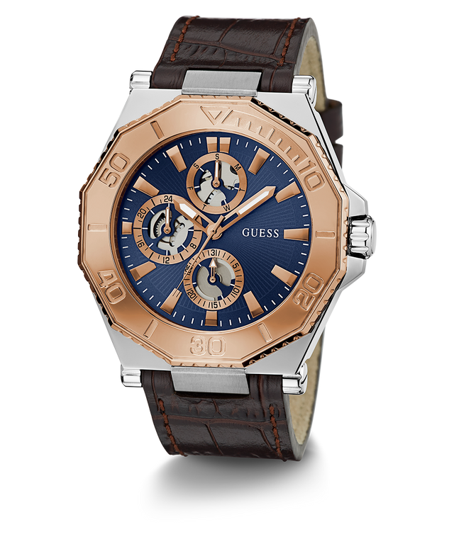 GW0704G2 GUESS Mens Brown 2-Tone Multi-function Watch angle