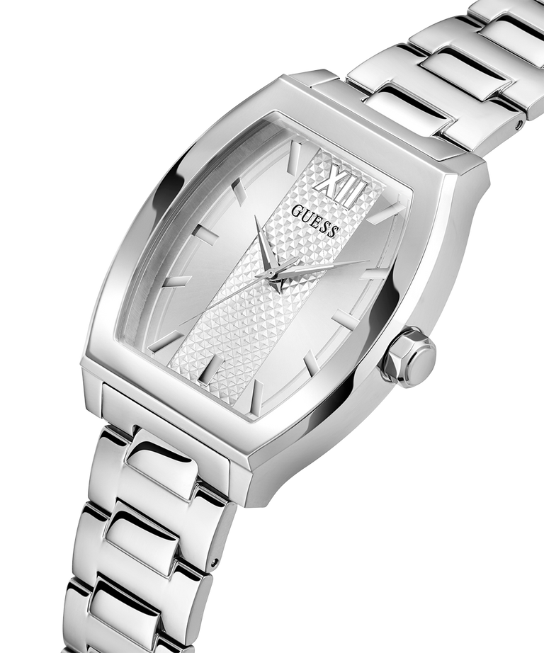 GUESS Mens Silver Tone Analog Watch lifestyle angle