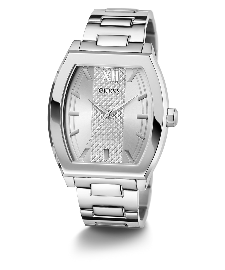 GUESS Mens Silver Tone Analog Watch