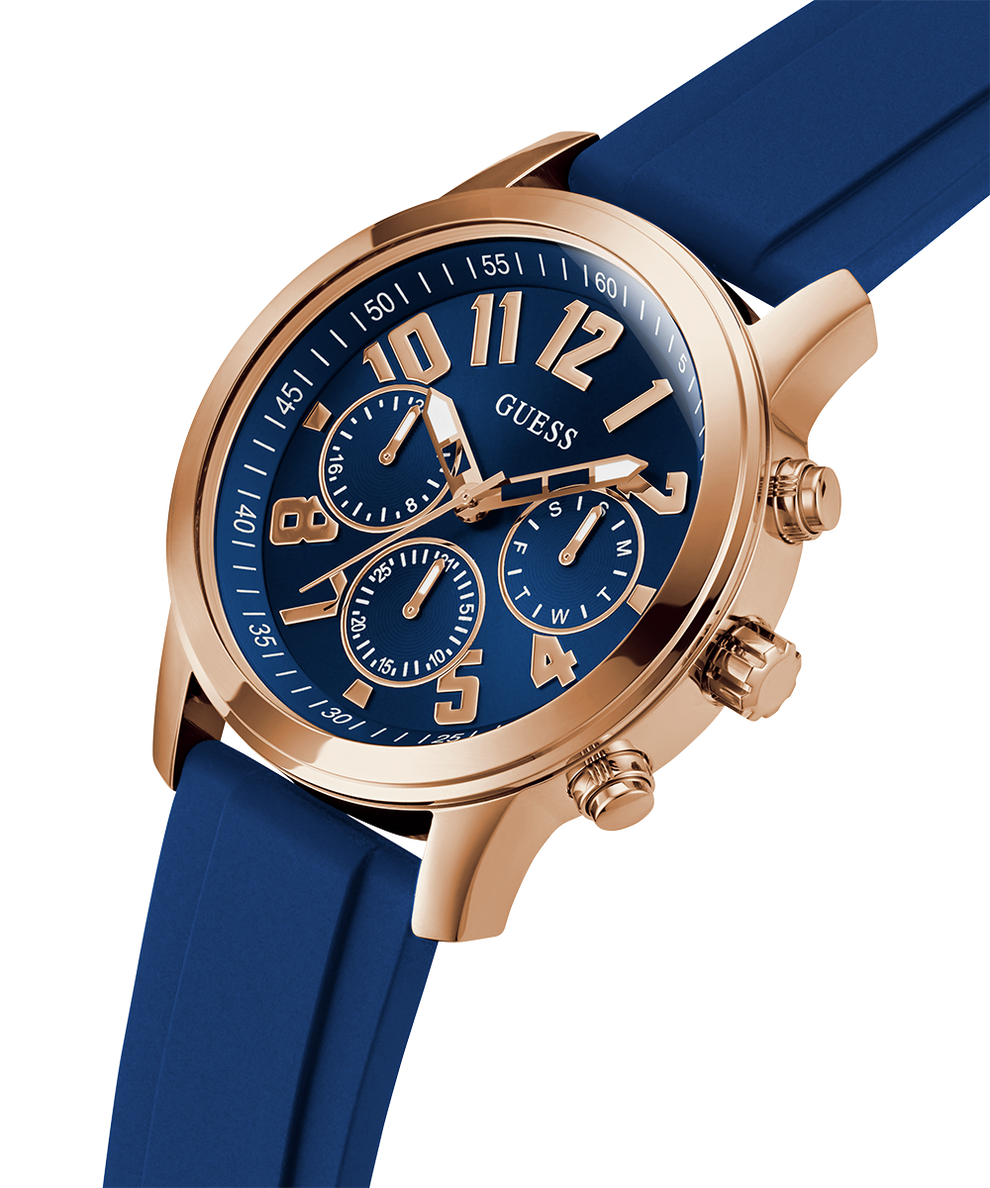 GUESS Mens Blue Rose Gold Tone Multi function Watch GW0708G3 GUESS Watches US
