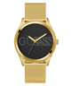 GW0710G2 GUESS Mens Black Gold Tone Analog Watch