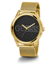 GW0710G2 GUESS Mens Black Gold Tone Analog Watch angle