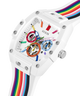 GW0720G1 Pride Limited Edition GUESS Mens White Rainbow Analog Watch lifestyle angle