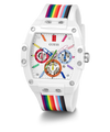 GW0720G1 Pride Limited Edition GUESS Mens White Rainbow Analog Watch angle 