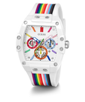 GW0720G1 Pride Limited Edition GUESS Mens White Rainbow Analog Watch angle 