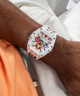 GW0720G1 Pride Limited Edition GUESS Mens White Rainbow Analog Watch lifestyle watch on arm