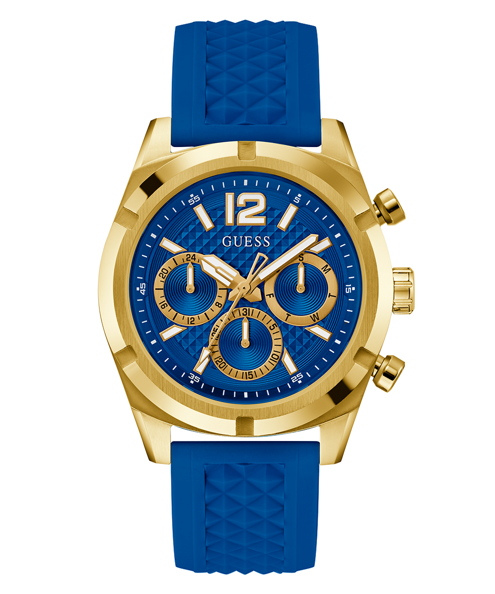 GW0729G1 GUESS Mens Blue Gold Tone Multi-function Watch