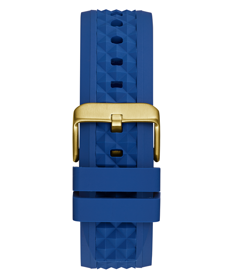 GW0729G1 GUESS Mens Blue Gold Tone Multi-function Watch back view