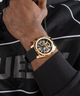 GW0729G2 GUESS Mens Black Gold Tone Multi-function Watch lifestyle
