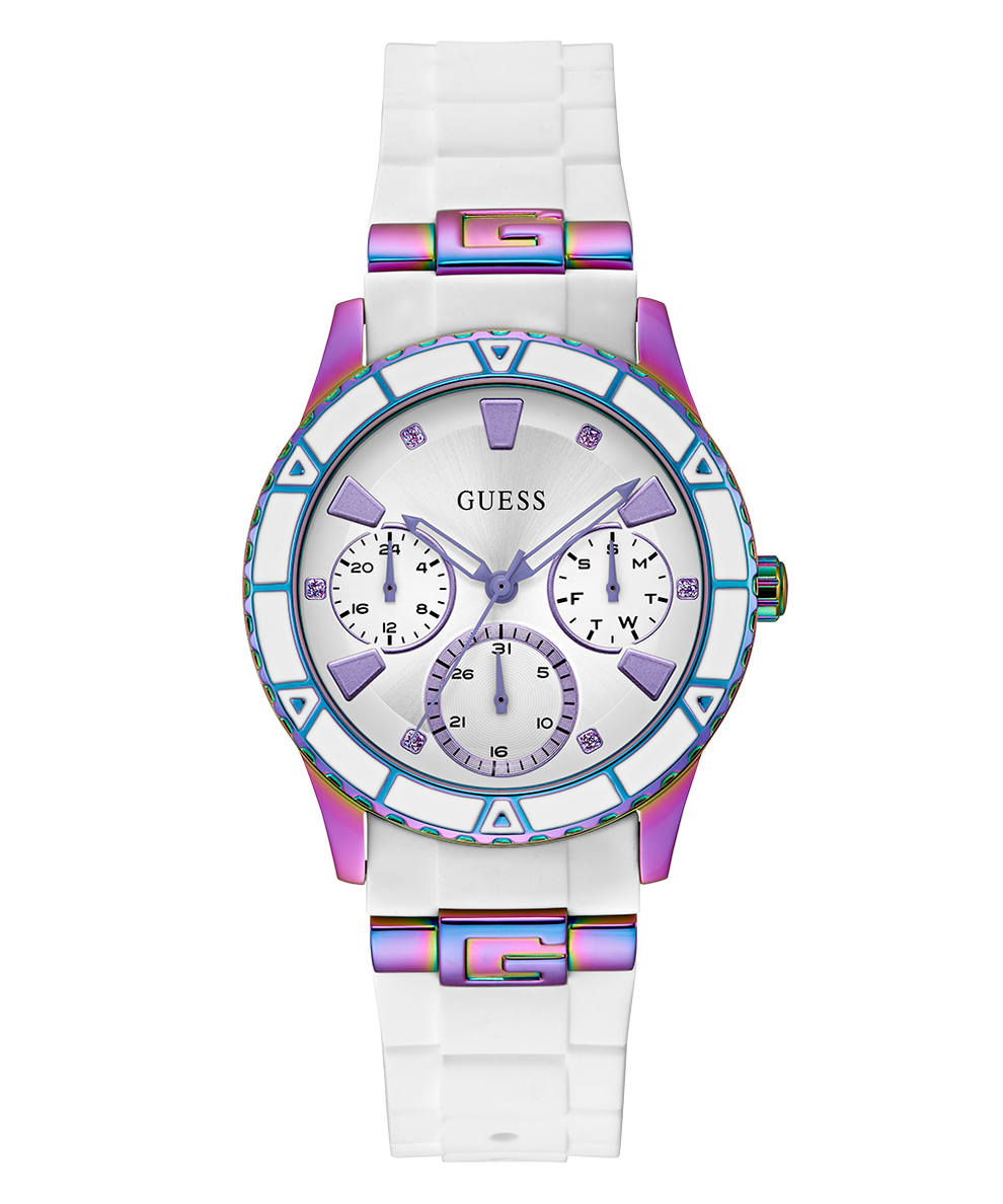 GW0743L1 GUESS Ladies White Iridescent Multi-function Watch angle