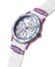 GW0743L1 GUESS Ladies White Iridescent Multi-function Watch angle lifestyle