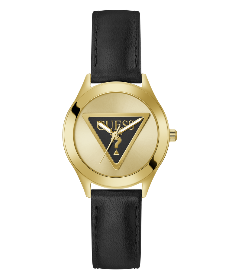 GW0744L2 GUESS Ladies Black Gold Tone Analog Watch