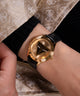 GW0744L2 GUESS Ladies Black Gold Tone Analog Watch lifestyle