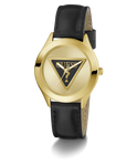 GW0744L2 GUESS Ladies Black Gold Tone Analog Watch angle