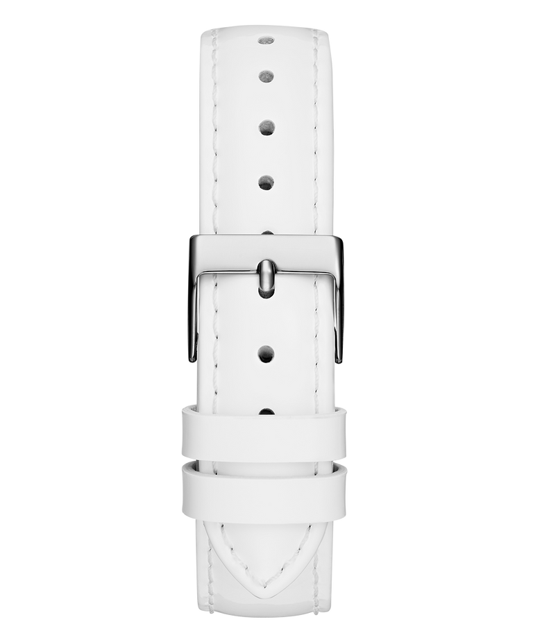 GW0745L3 GUESS Ladies White Silver Tone Analog Watch back view