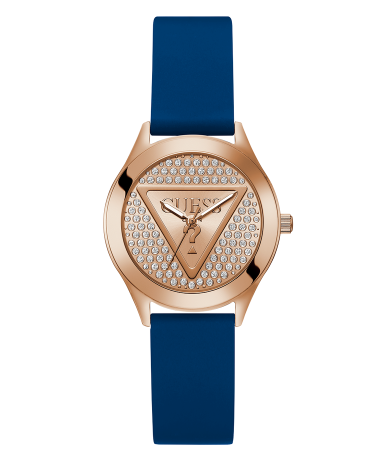 GW0745L4GUESS Ladies Blue Rose Gold Tone Analog Watch