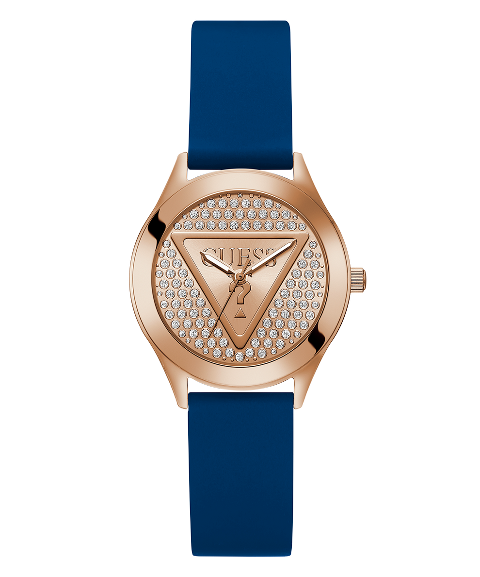 GW0745L4GUESS Ladies Blue Rose Gold Tone Analog Watch