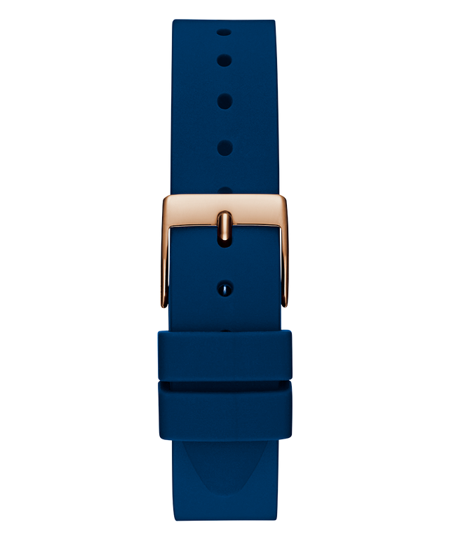 GW0745L4GUESS Ladies Blue Rose Gold Tone Analog Watch back view