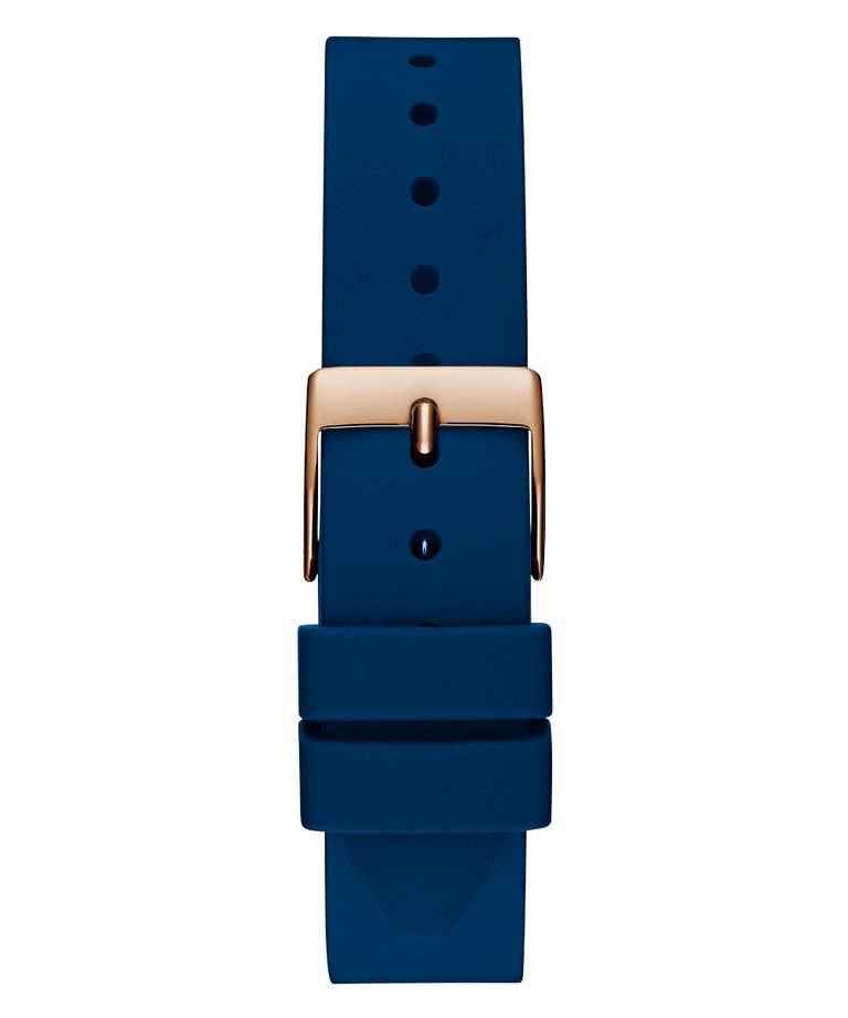 GW0745L4GUESS Ladies Blue Rose Gold Tone Analog Watch back view