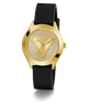 GW0745L5 GUESS Ladies Black Gold Tone Analog Watch angle