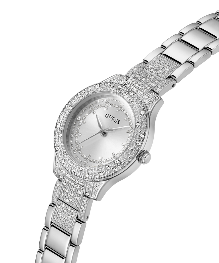 GW0746L1 GUESS Ladies Silver Tone Analog Watch lifestyle angle