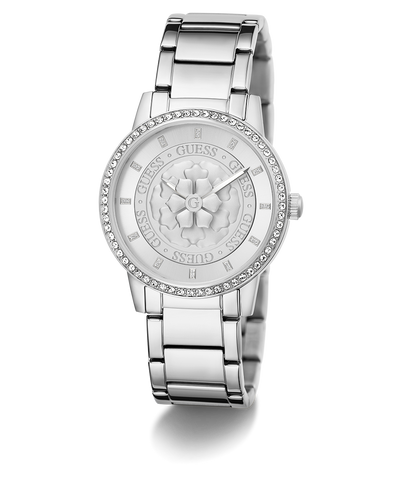 GW0747L1 GUESS Ladies Silver Tone Analog Watch angle