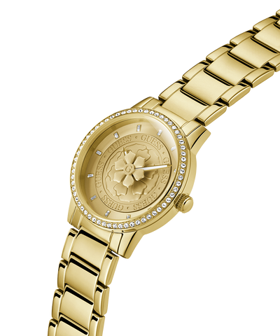 GW0747L2 GUESS Ladies Gold Tone Analog Watch lifestyle angle