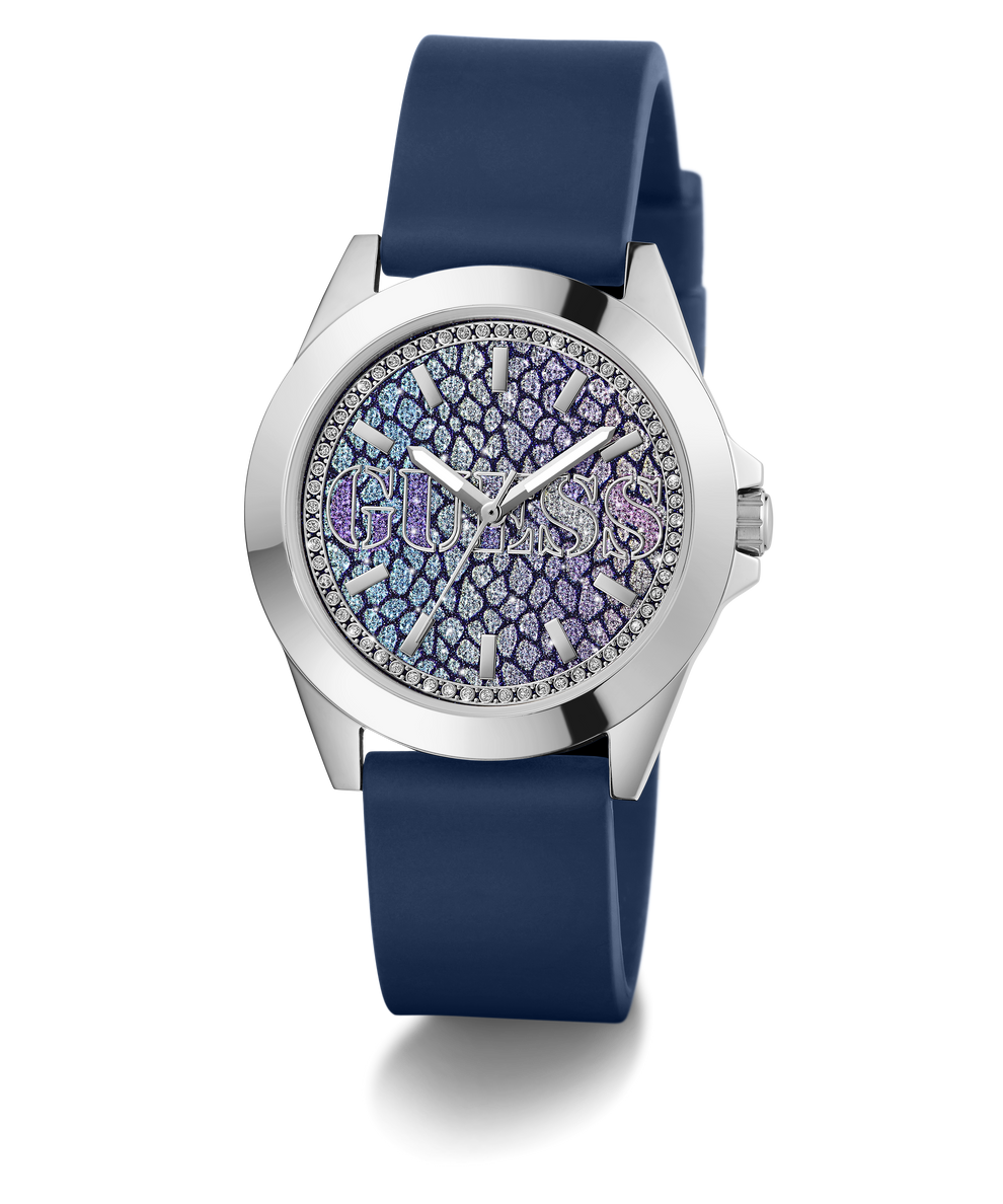 GUESS Ladies Blue Silver Tone Analog Watch GW0749L1 GUESS