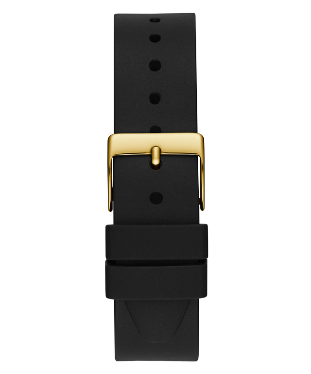 GW0749L2 GUESS Ladies Black Gold Tone Analog Watch back view