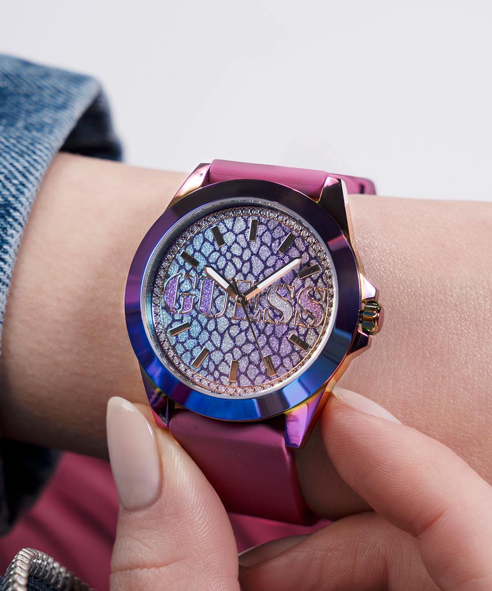 Guess purple watch hotsell