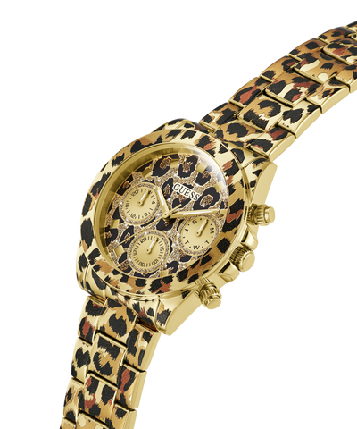 GW0751L1 GUESS Ladies Leopard Multi-function Watch lifestyle angle