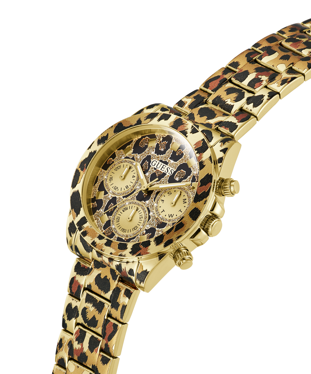 GW0751L1 GUESS Ladies Leopard Multi-function Watch lifestyle angle