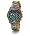 GW0752L1 GUESS Ladies Blue Purple Gold Tone Multi-function Watch angle